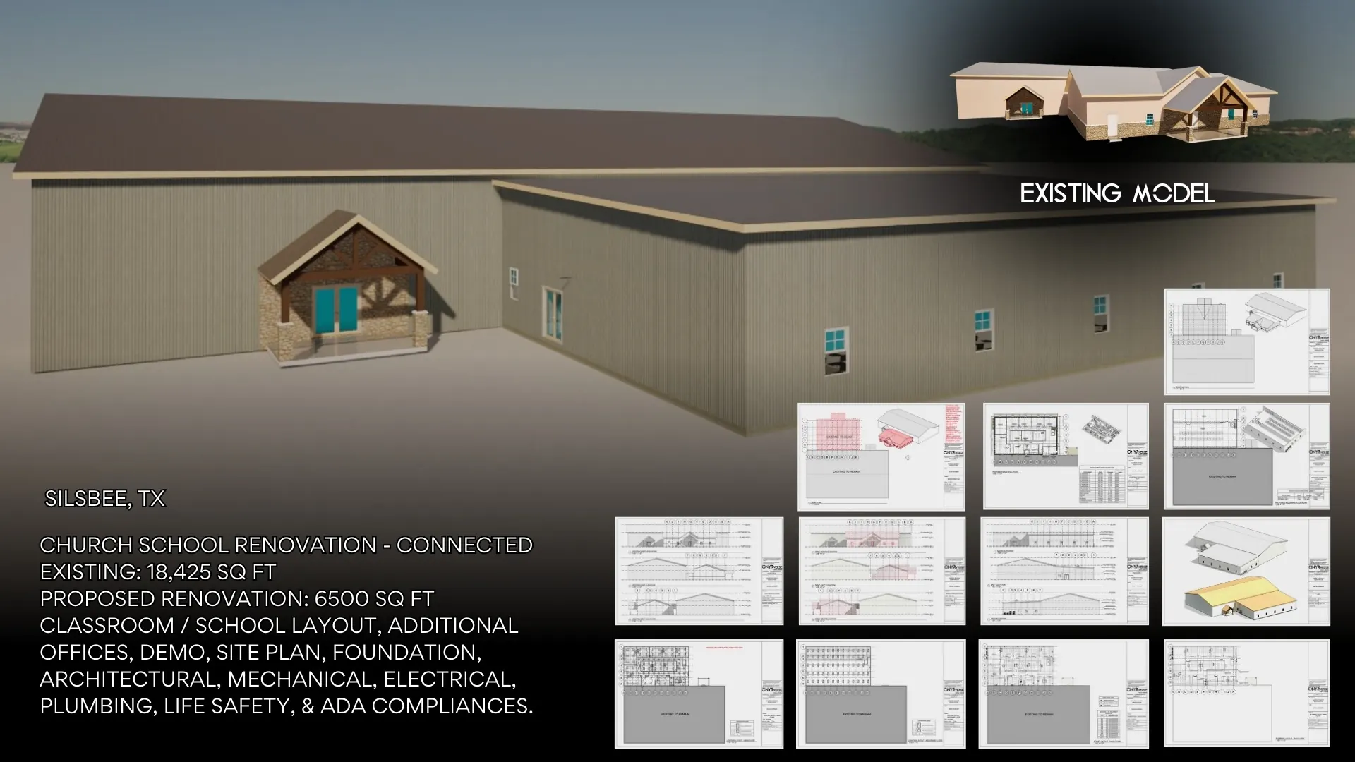 ONYRverse design for a church school renovation in Silsbee, TX