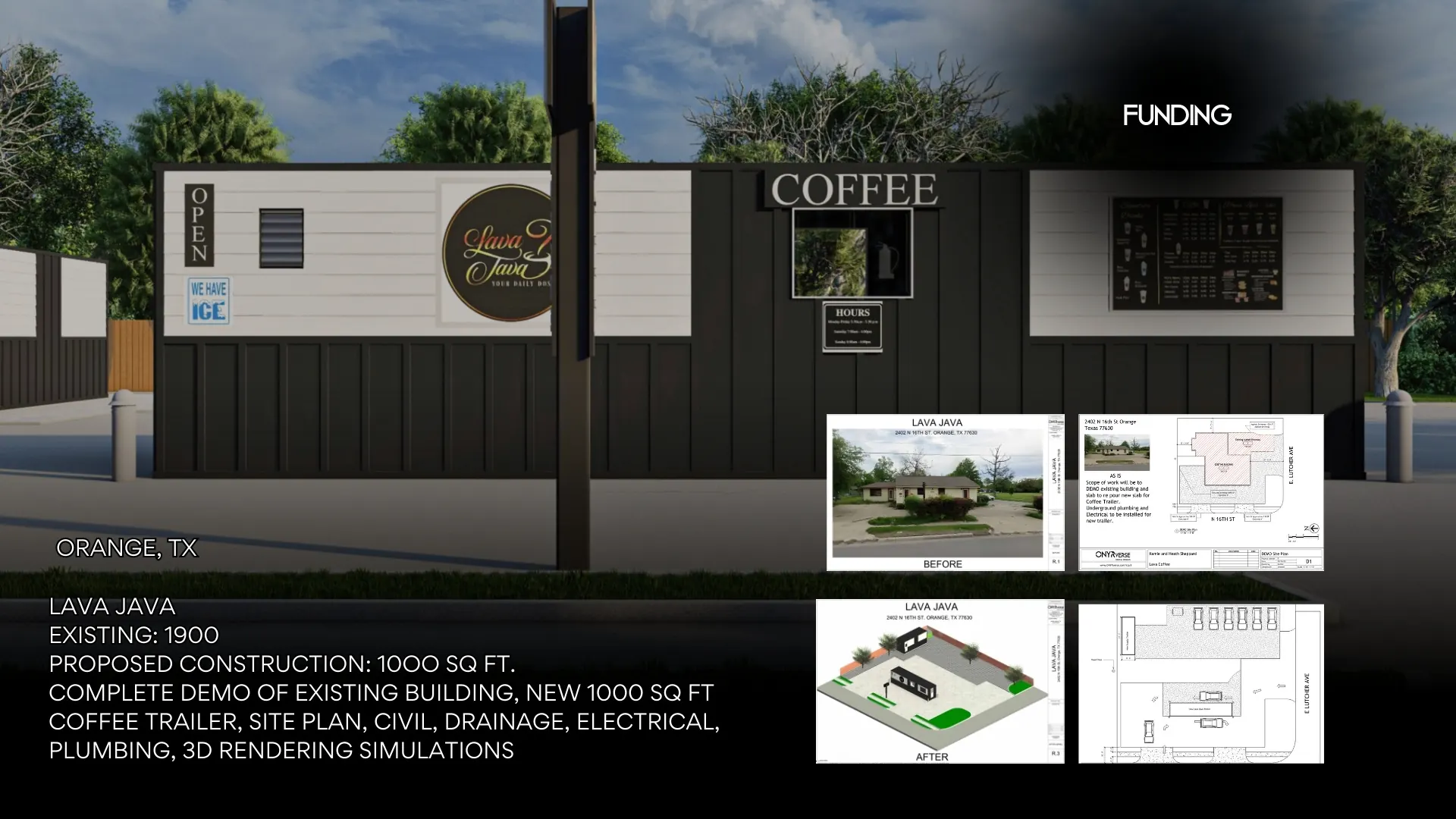 ONYRverse design for the Lava Java coffee site in Orange, TX