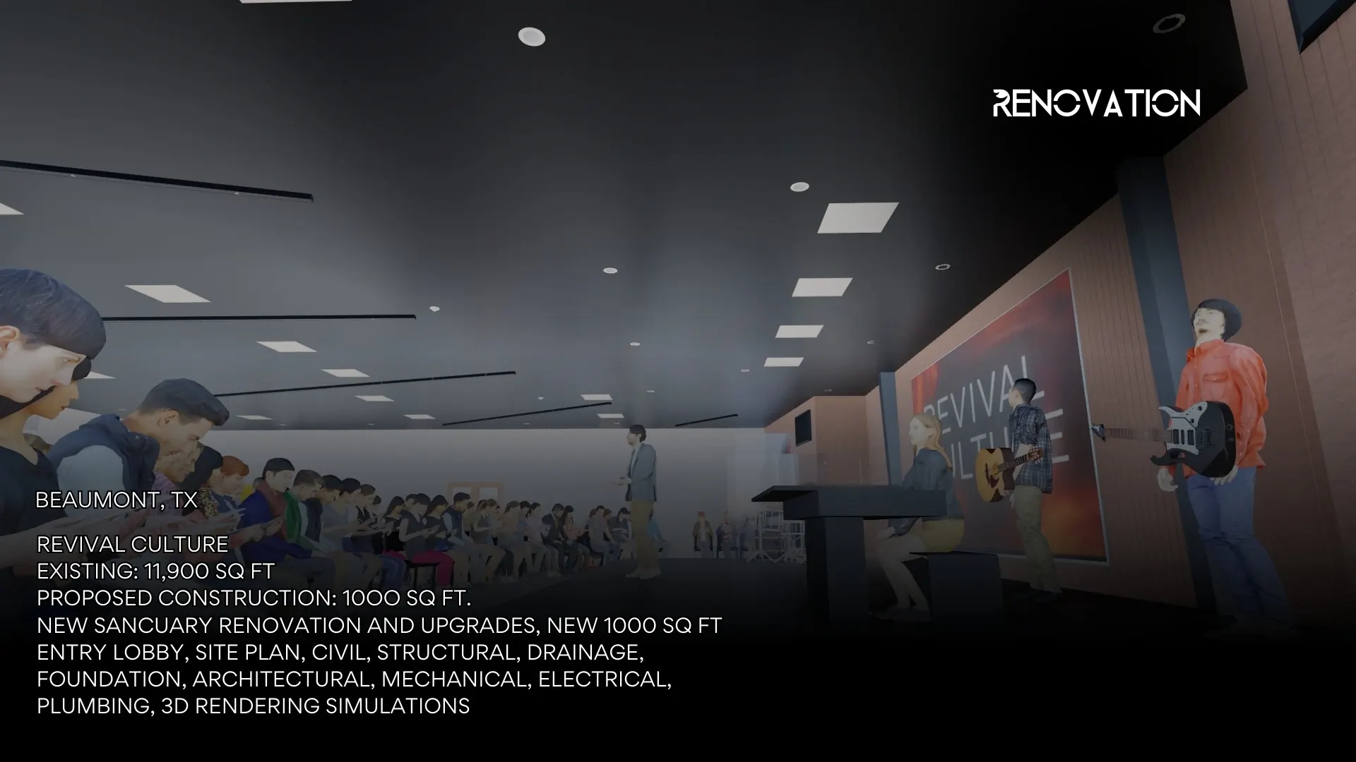 ONYRverse design for the Revival Culture sanctuary renovation in Beaumont, TX