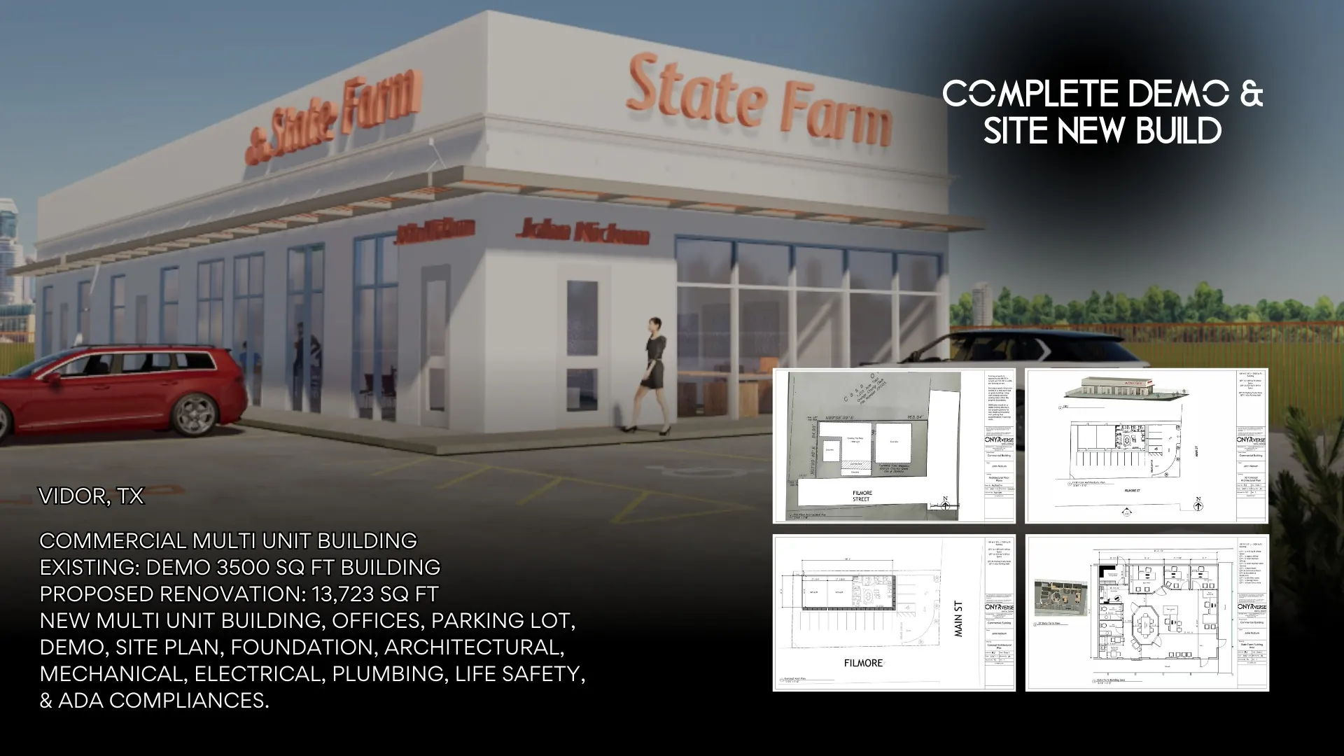 ONYRverse design for a commercial multi-unit building in Vidor, TX